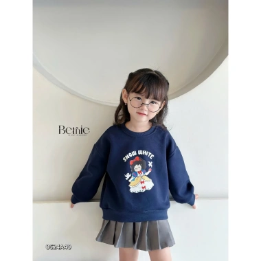 Áo Nỉ Cotton Bé Gái Thu Đông Hình Công Chúa Bernie - Cao Cấp, Mềm Mại, Giá 126.900₫