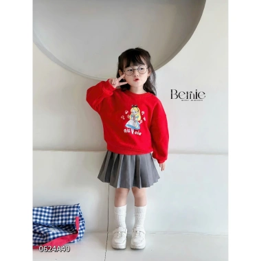 Áo Nỉ Cotton Bé Gái Thu Đông Hình Công Chúa Bernie - Cao Cấp, Mềm Mại, Giá 126.900₫