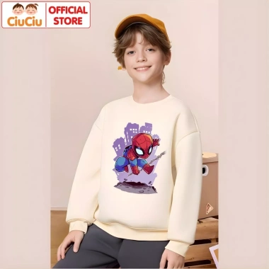 Áo Nỉ Dài Tay Thu Đông Bé Trai Người Nhện 3D CIUCIU KID - ấm áp, mềm mại 9