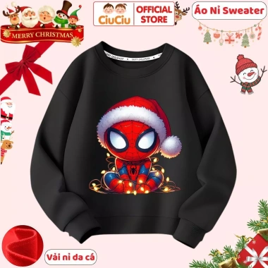 Áo Nỉ Dài Tay Thu Đông Bé Trai Người Nhện Captain Noel Giáng Sinh CIUCIU KID 160k 7