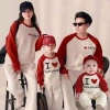 Áo Nỉ Gia Đình Thu Đông Dài Tay I LOVE MAMA PAPA - Chất Cao Cấp, Dày Dặn, 195k 2