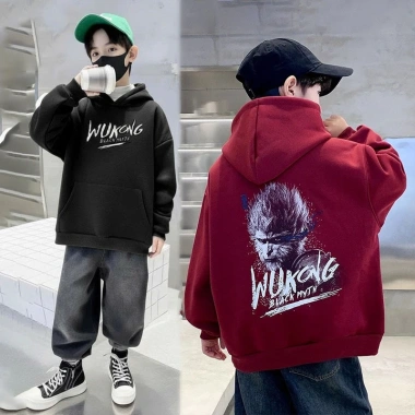 Áo nỉ hoodie bé trai thu đông, mẫu SER, size 18-52kg, nỉ bông dày, 85.000₫ 5