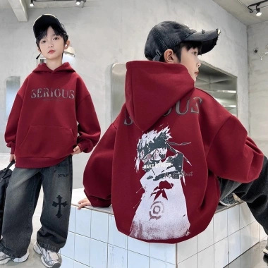 Áo nỉ hoodie bé trai thu đông, mẫu SER, size 18-52kg, nỉ bông dày, 85.000₫ 10