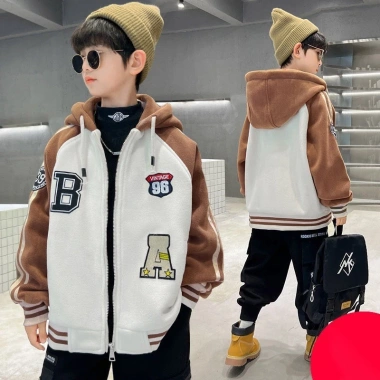 Áo nỉ hoodie bé trai thu đông, mẫu SER, size 18-52kg, nỉ bông dày, 85.000₫ 22