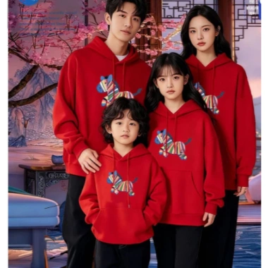 Áo nỉ Hoodie Rainbow Horse cho cả gia đình, size 20-70kg, giảm giá 179k Pinshopkid
