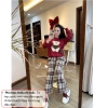 Áo nỉ in gấu form rộng và quần caro ống suông trẻ trung, bộ đồ nữ BOOHOUSE HCOM3.508 giá ưu đãi 129k 3