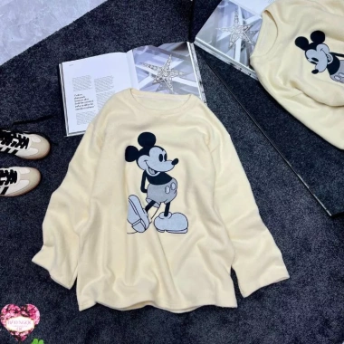 Áo Nỉ Kẻ Micky KAB New Chất Dày Mềm Mịn Form Vừa Freesize Cao Cấp Loại 1 Giá 380.000đ