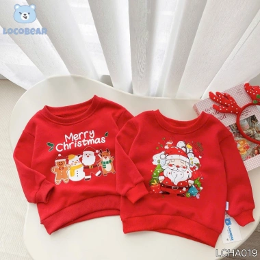 Áo nỉ Noel bé họa tiết ông già Noel - Cao cấp, mềm mại, giảm còn 155.100đ