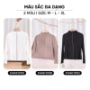 Áo nỉ nữ CARDINA nỉ bông cotton dài tay ôm cổ cao viền bèo 5YANF09 165k 3