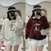 Áo Nỉ Nữ Cổ Sơ Mi In Chú Chó Dễ Thương Freesize - Chất Dày Dặn, Mềm Mịn, Hàng Quảng Châu Loại 1