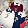 Áo Nỉ Nữ Cổ Sơ Mi In Chú Chó Dễ Thương Freesize - Chất Dày Dặn, Mềm Mịn, Hàng Quảng Châu Loại 1 3