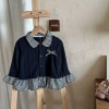Áo nỉ ren trẻ em 2 lớp giả, cổ búp bê ngọt ngào, len dệt kim – Giá 217.566₫ 9