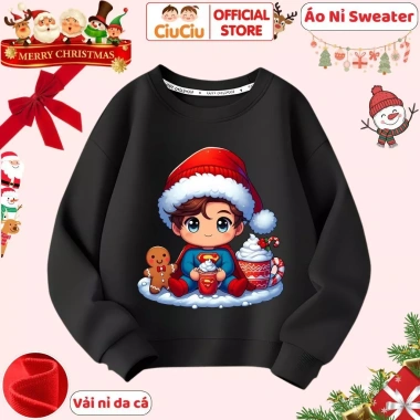 Áo Nỉ Siêu Nhân Người Nhện Noel CIUCIU KID Bé Trai - Vải Da Cá Ấm, Giá 160k giảm từ 196.8k 7