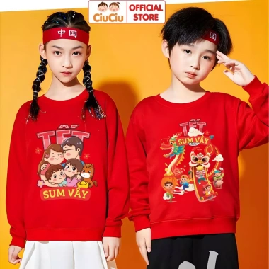 Áo Nỉ Sweater Bé Trai & Gái CIUCIU KID 2.026 - Vải Da Cá Mềm Mịn Giữ Ấm 160k 3