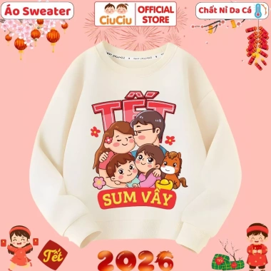 Áo Nỉ Sweater Bé Trai & Gái CIUCIU KID 2.026 - Vải Da Cá Mềm Mịn Giữ Ấm 160k 5
