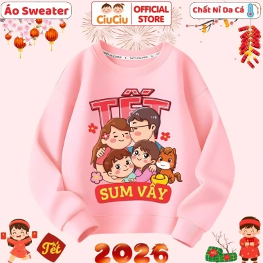 Áo Nỉ Sweater Bé Trai & Gái CIUCIU KID 2.026 - Vải Da Cá Mềm Mịn Giữ Ấm 160k 7