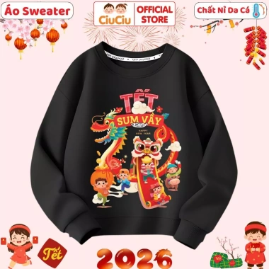 Áo Nỉ Sweater Bé Trai & Gái CIUCIU KID 2.026 - Vải Da Cá Mềm Mịn Giữ Ấm 160k 8