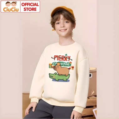 Áo Nỉ Sweater Capybara Noel cho Bé Trai & Bé Gái - Vải Nỉ Da Cá ấm, giảm 20% 9