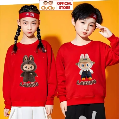 Áo Nỉ Sweater Labubu CIUCIU KID cho Bé 9-35kg, Vải Da Cá Mềm Mại Ấm Áp - Giá 160.000