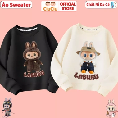Áo Nỉ Sweater Labubu CIUCIU KID cho Bé 9-35kg, Vải Da Cá Mềm Mại Ấm Áp - Giá 160.000 2