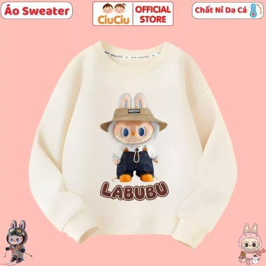 Áo Nỉ Sweater Labubu CIUCIU KID cho Bé 9-35kg, Vải Da Cá Mềm Mại Ấm Áp - Giá 160.000 5