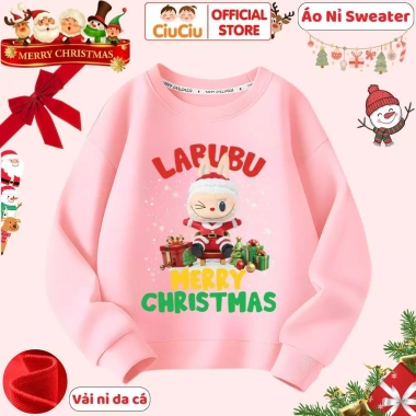 Áo Nỉ Sweater Labubu Noel Giáng Sinh cho Bé Trai và Bé Gái – Vải Nỉ Da Cá Giữ Nhiệt, Giá 160.000 VND (Giảm từ 195.200 VND) 7