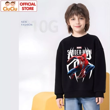 Áo Nỉ Sweater Người Nhện CIUCIU KID Cho Bé Trai Dài Tay Thu Đông Cổ Tròn Vải Da Cá Mềm Giá Ưu Đãi 160k 5