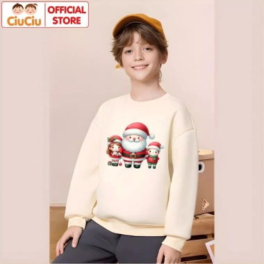 Áo Nỉ Sweater Noel Giáng Sinh CIUCIU KID cho Bé Trai & Bé Gái, Vải Da Cá Co Dãn Giữ Nhiệt