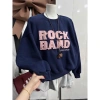 Áo Nỉ Sweater Nữ Boxy Thêu ROCK BAND Unisex Ulzzang Hàn Quốc, 3 màu dễ phối, giá 119k 10