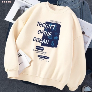 Áo Nỉ Sweater The Gift Of The Ocean Unisex Nam Nữ – Form Rộng, Lót Bông, RTOML, 119.999 VND