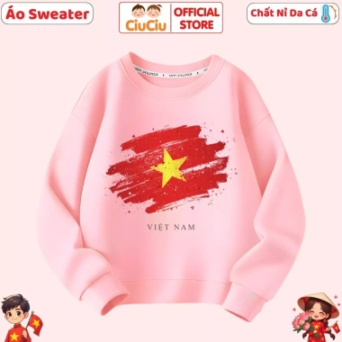 Áo Nỉ Sweater Trẻ Em Hình Cờ Đỏ Sao Vàng - CIUCIU KID Da Cá Dày Dặn Ấm Áp Mềm Mại 8