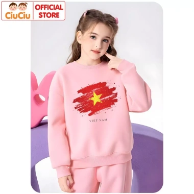 Áo Nỉ Sweater Trẻ Em Hình Cờ Đỏ Sao Vàng - CIUCIU KID Da Cá Dày Dặn Ấm Áp Mềm Mại 9