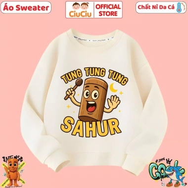 Áo Nỉ Sweater Tung Tung CIUCIU KID cho Bé Trai & Bé Gái, Vải Da Cá Co Dãn, ấm mềm, 9‑35kg, Giá chỉ 160.000đ 7