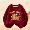 Áo Nỉ Tết bé gái dài tay kiểu sweater hình cưỡi ngựa Good Luck - Giá chỉ 179k 3
