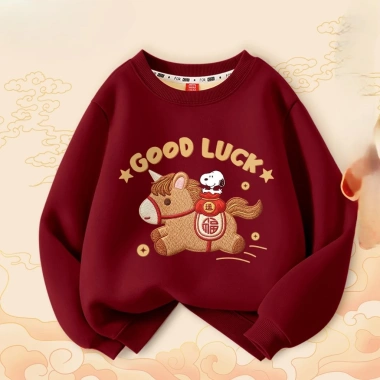 Áo Nỉ Tết bé gái dài tay kiểu sweater hình cưỡi ngựa Good Luck - Giá chỉ 179k 3