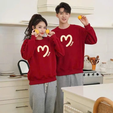 Áo Nỉ Thu Đông Hình Tim Siêu Hot - Sweater Đôi Đầy Đủ Màu và Size, Giá 45.000₫