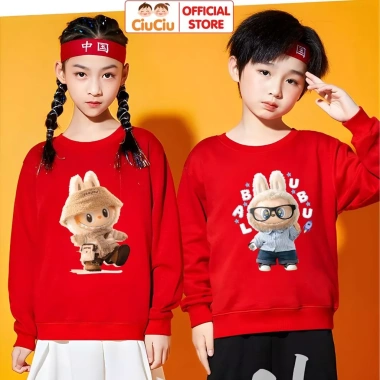 Áo Nỉ Thu Đông Labubu CIUCIU KID cho Bé Trai và Bé Gái - Vải Da Cá co dãn, mềm mại, giữ ấm, giá 160k giảm từ 201.6k 2