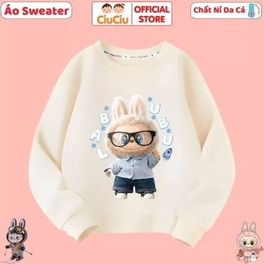 Áo Nỉ Thu Đông Labubu CIUCIU KID cho Bé Trai và Bé Gái - Vải Da Cá co dãn, mềm mại, giữ ấm, giá 160k giảm từ 201.6k 10