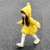 Áo nỉ trẻ em Hàn Quốc có mũ lông cừu Áo Bud Tops mùa đông bé gái ngôi sao 3D 3