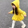 Áo nỉ trẻ em Hàn Quốc có mũ lông cừu Áo Bud Tops mùa đông bé gái ngôi sao 3D 7