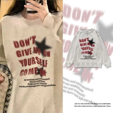 Áo nỉ Xám nữ RTOML Sweater cổ tròn Hàn Quốc Vintage Star 24h giao hàng giá 119.999đ