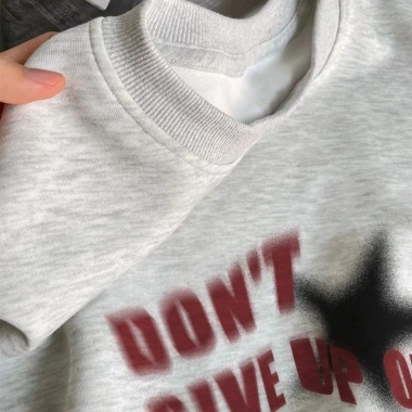 Áo nỉ Xám nữ RTOML Sweater cổ tròn Hàn Quốc Vintage Star 24h giao hàng giá 119.999đ 5