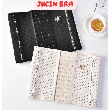 Áo nịt JUCIN thoáng khí in chữ M - Đai nịt bụng màu đen/be, giảm giá 49k