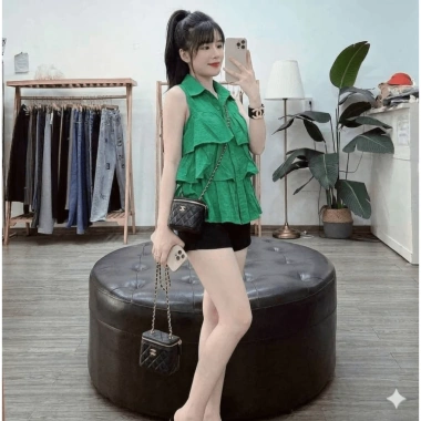 Áo nữ chất đũi sát nách nhiều tầng - Siêu mỏng thoáng, giá chỉ 127.800₫ 9