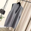 Áo Nữ Không Tay Dệt Kim Plus 2.023 Mùa Xuân Hàn Quốc Phong Cách Phương Tây Cổ V