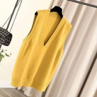 Áo Nữ Không Tay Dệt Kim Plus 2.023 Mùa Xuân Hàn Quốc Phong Cách Phương Tây Cổ V 4 Áo Nữ Không Tay Dệt Kim Plus 2.023 Mùa Xuân Hàn Quốc Phong Cách Phương Tây Cổ V 4