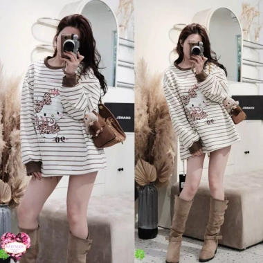 Áo Nữ Nỉ Hello Kitty Nơ Beo Lông Nhung Dễ Thương, Mềm Mịn, Giá Ưu Đãi 408.500 VND