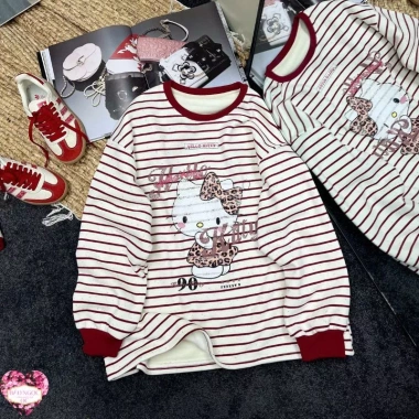 Áo Nữ Nỉ Hello Kitty Nơ Beo Lông Nhung Dễ Thương, Mềm Mịn, Giá Ưu Đãi 408.500 VND 5 Áo Nữ Nỉ Hello Kitty Nơ Beo Lông Nhung Dễ Thương, Mềm Mịn, Giá Ưu Đãi 408.500 VND 5