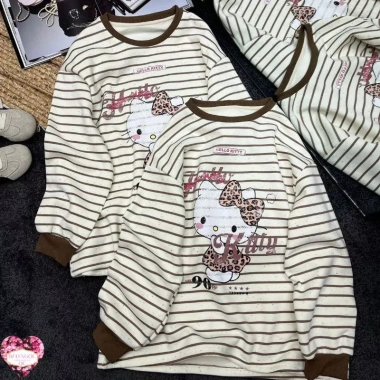 Áo Nữ Nỉ Hello Kitty Nơ Beo Lông Nhung Dễ Thương, Mềm Mịn, Giá Ưu Đãi 408.500 VND