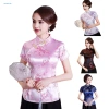 Áo nữ phong cách Trung Quốc cổ đứng nút đĩa tay ngắn họa tiết in độc đáo - Giá 276.462 VND 6